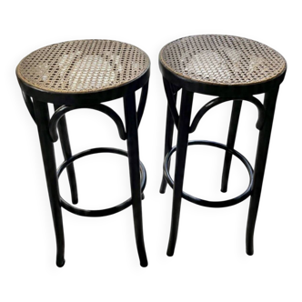 Vintage caned bar stools
