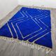 Handmade blue decorated rug 250cm x 200cm