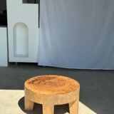 Quadripod coffee table in solid wood monoxyl natural color (dark)