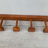 Wooden coat rack wall hooks. 4 wooden coat hooks