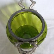 Napoleon III Art Nouveau glass and silver-plated biscuit jar