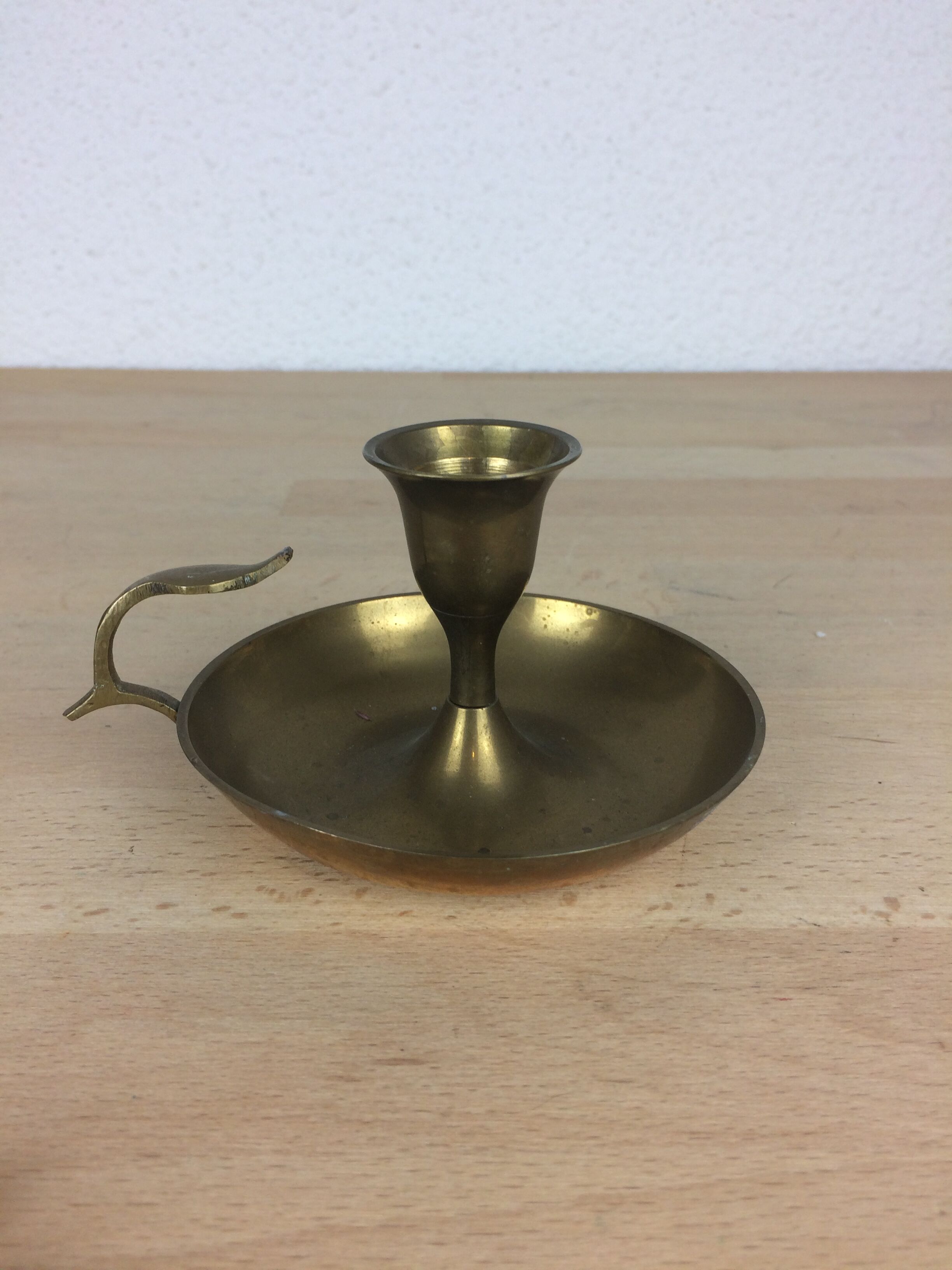 Candle holder golden brass cellar rat