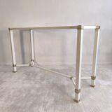Iconic white console with designer spacer, signed Pierre Vandel Paris