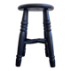 Antique black wooden stool, renovated