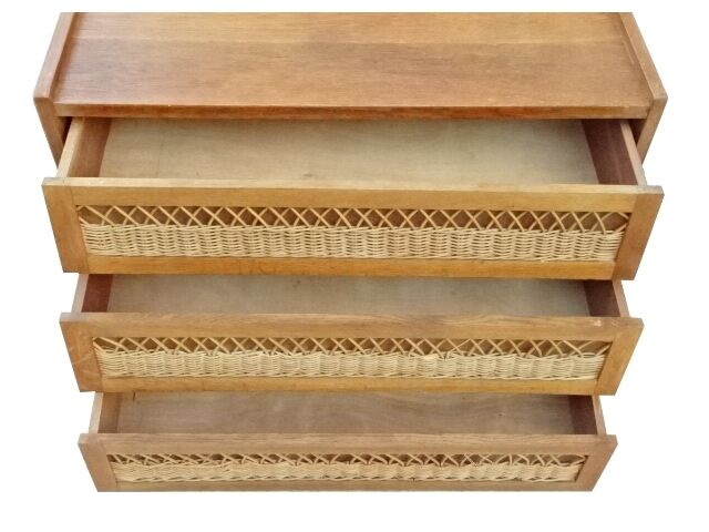 Vintage Chest if dealers wood rattan 1950 feet compass
