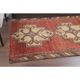 1970s Turkish Oushak Handmade Wool Cotton Red Area Rug 107x200