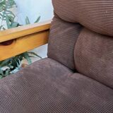 Vintage armchair – corduroy & pine