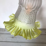 Yellow brass and opaline lamp