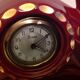 Scout clock in red ceramic bordeaux art deco style