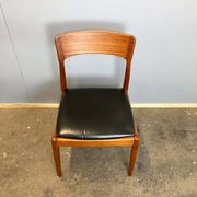 Set of 6 dining chairs by Henning Kjaernulf for Korup Stolefabrik, teak and leather, 1960s.
