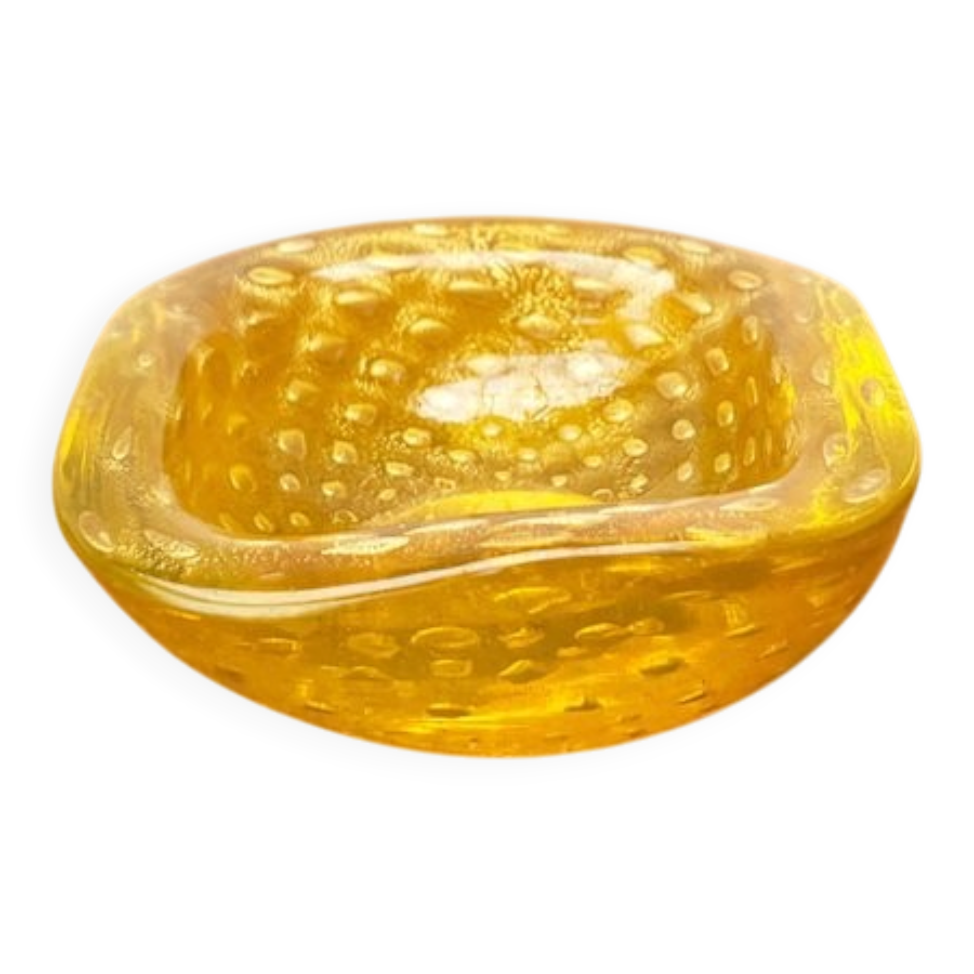 Vintage Italian Bullicante Glass Bowl from Murano