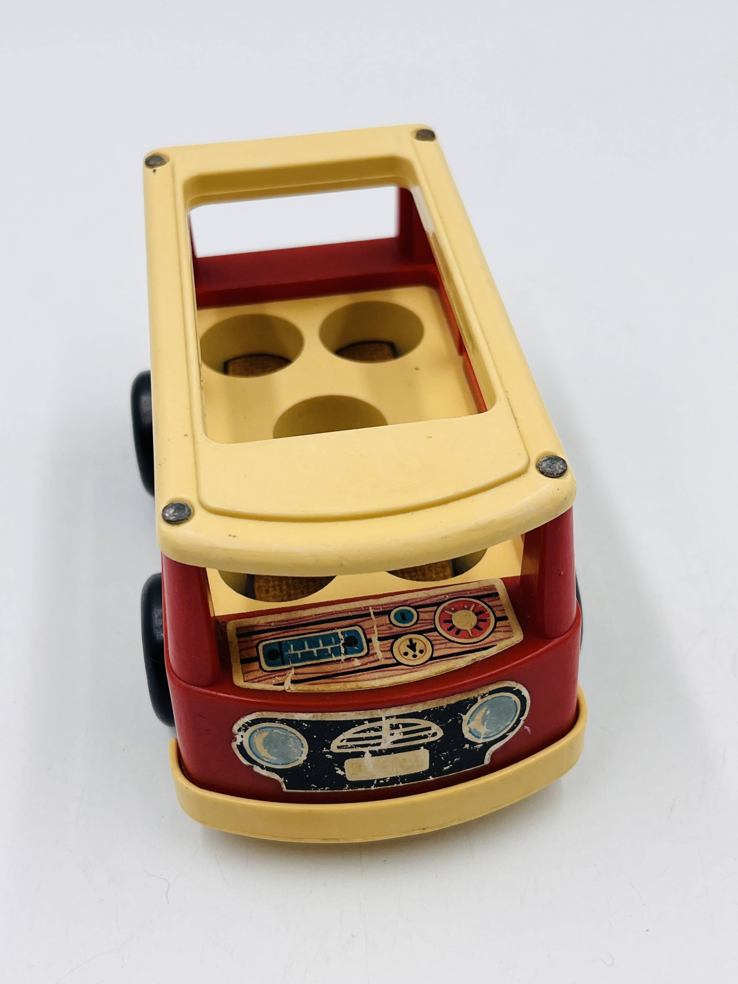 Set of 4 Fisher-Price wooden toys from the 1960s
