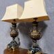 Pair of Napoleon III period lamps in patinated spelter, circa 1880