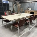 Jean Charles style travertine dining table