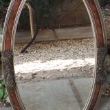 Mirror oval art deco 36x66cm