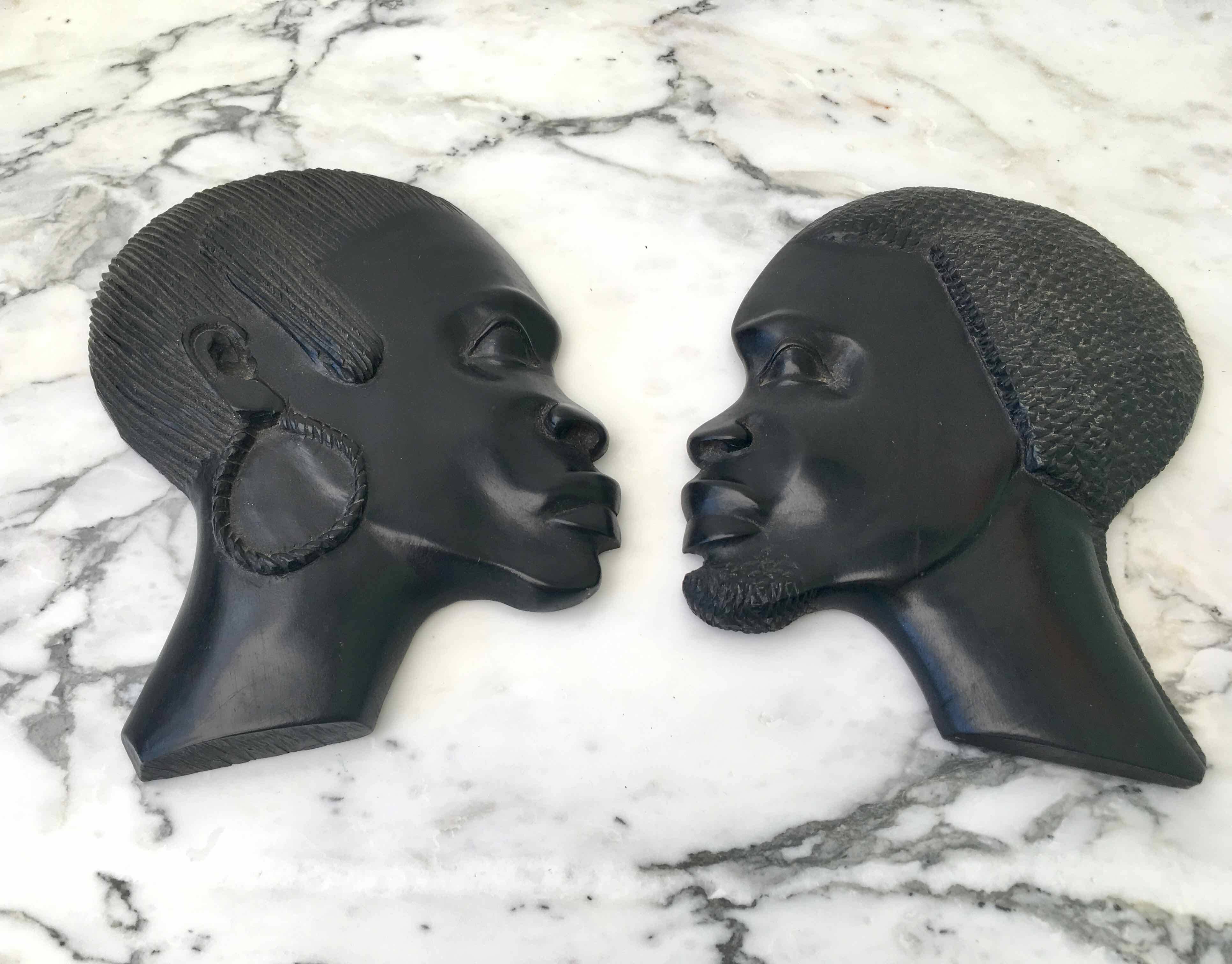 Sculptures profils africains en ébène
