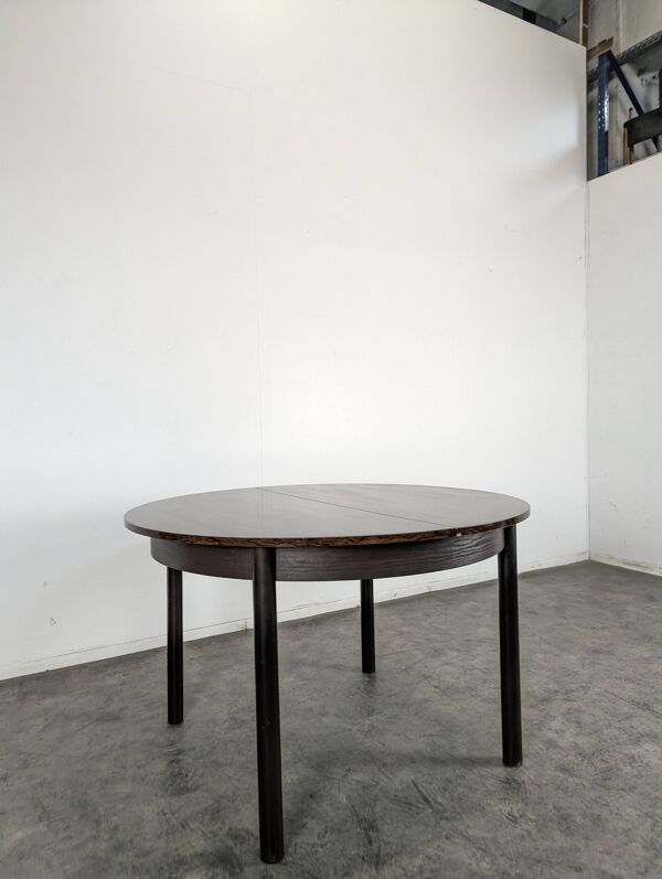 Table scandinave en placage de palissandre à allonge