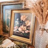 Still life reproduction with golden frame