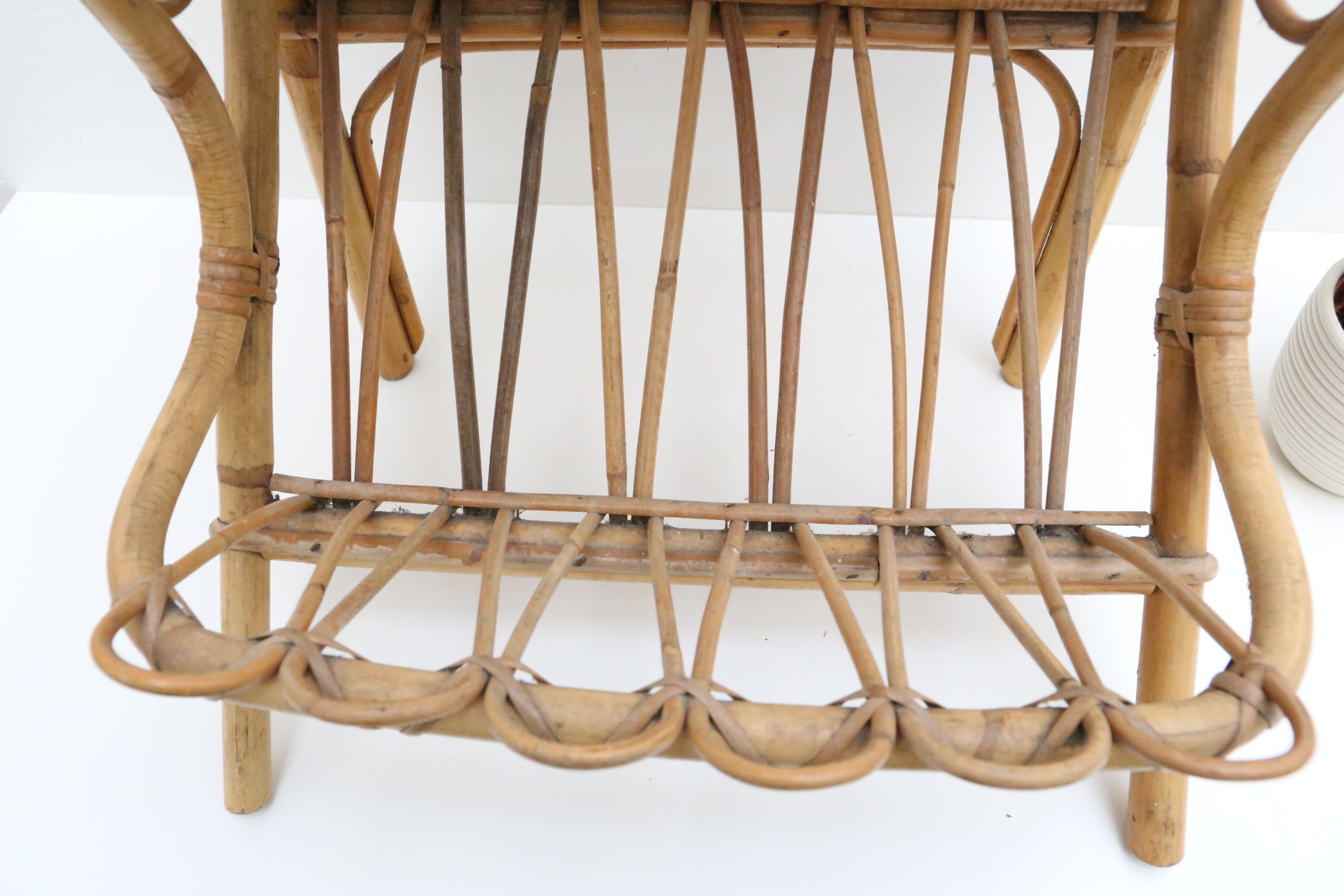 Side table in rattan