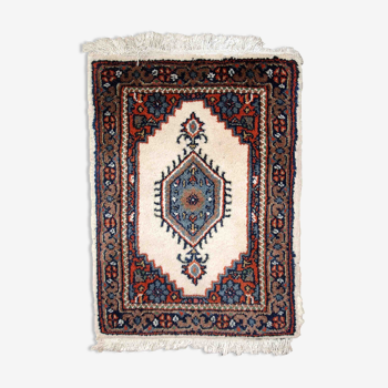 Vintage Persian Carpet Hamadan handmade 41cm x 59cm 1970s, 1C652