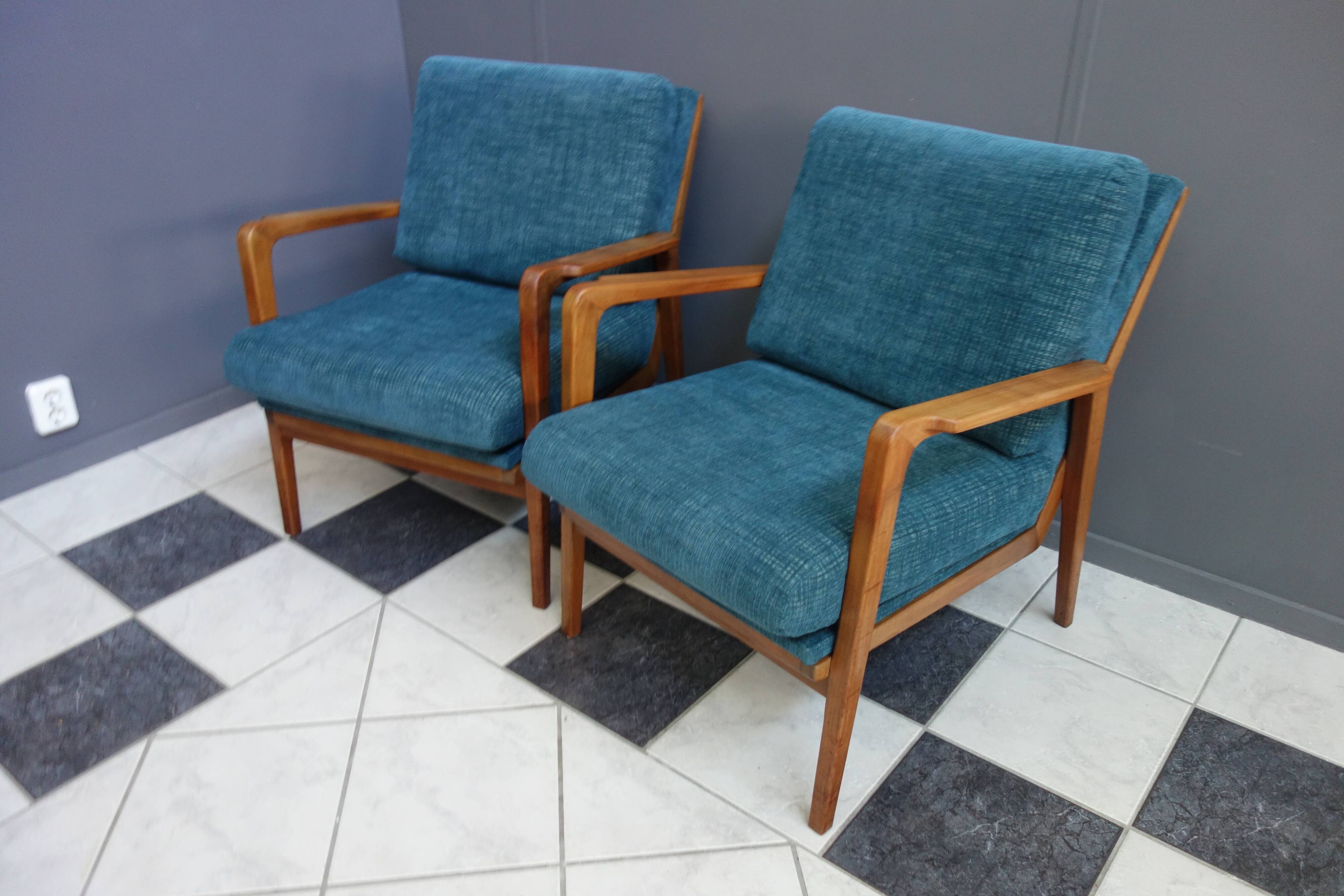 Fauteuil Knoll Antimot bleues années 1960