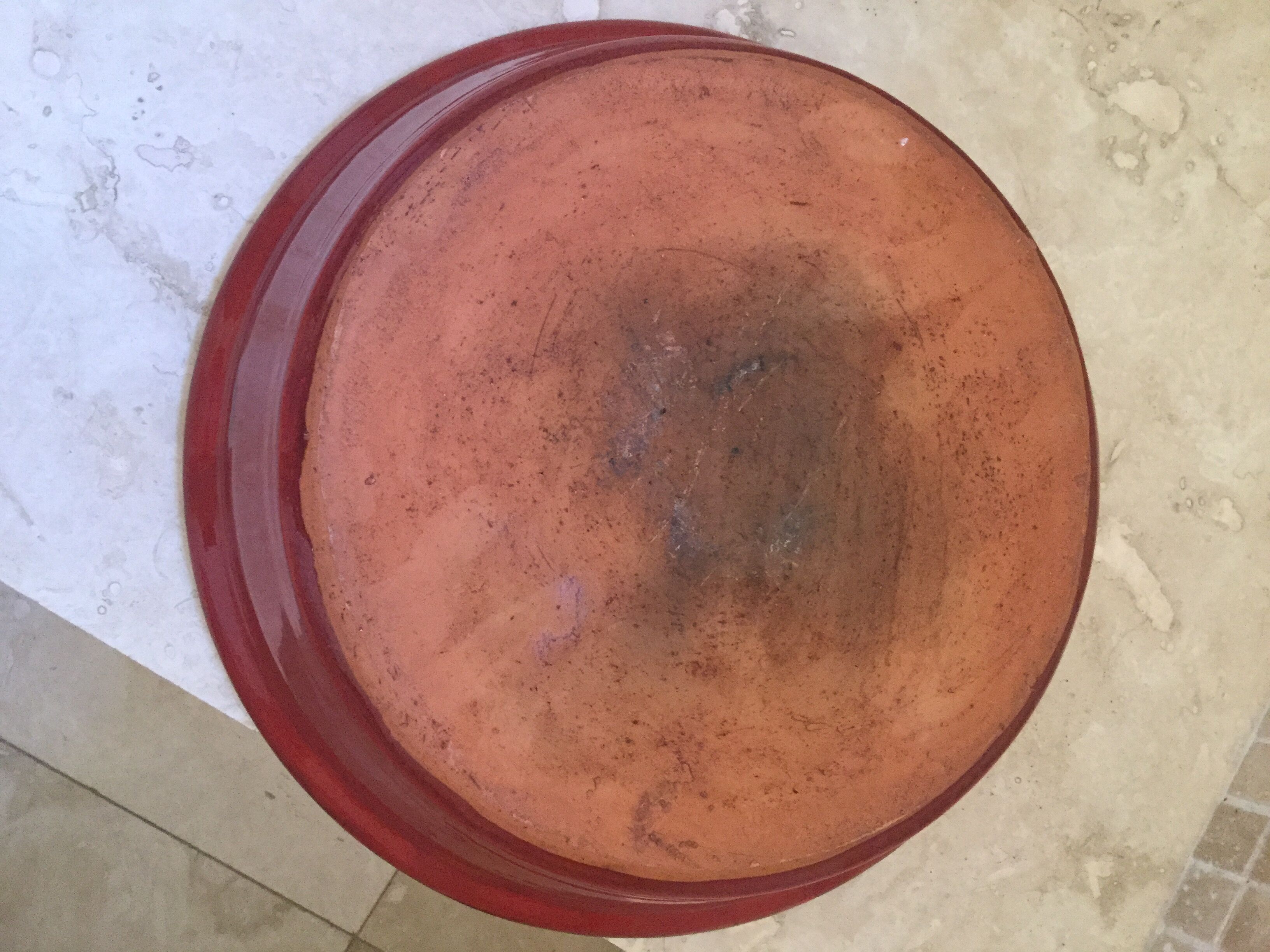 Flamed red tagine dish