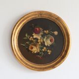Set of 3 paintings bouquet of flowers