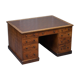 Antique Victorian oak kneehole desk with 18 double-sided drawers.