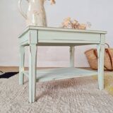 Antique table - patinated light green side table