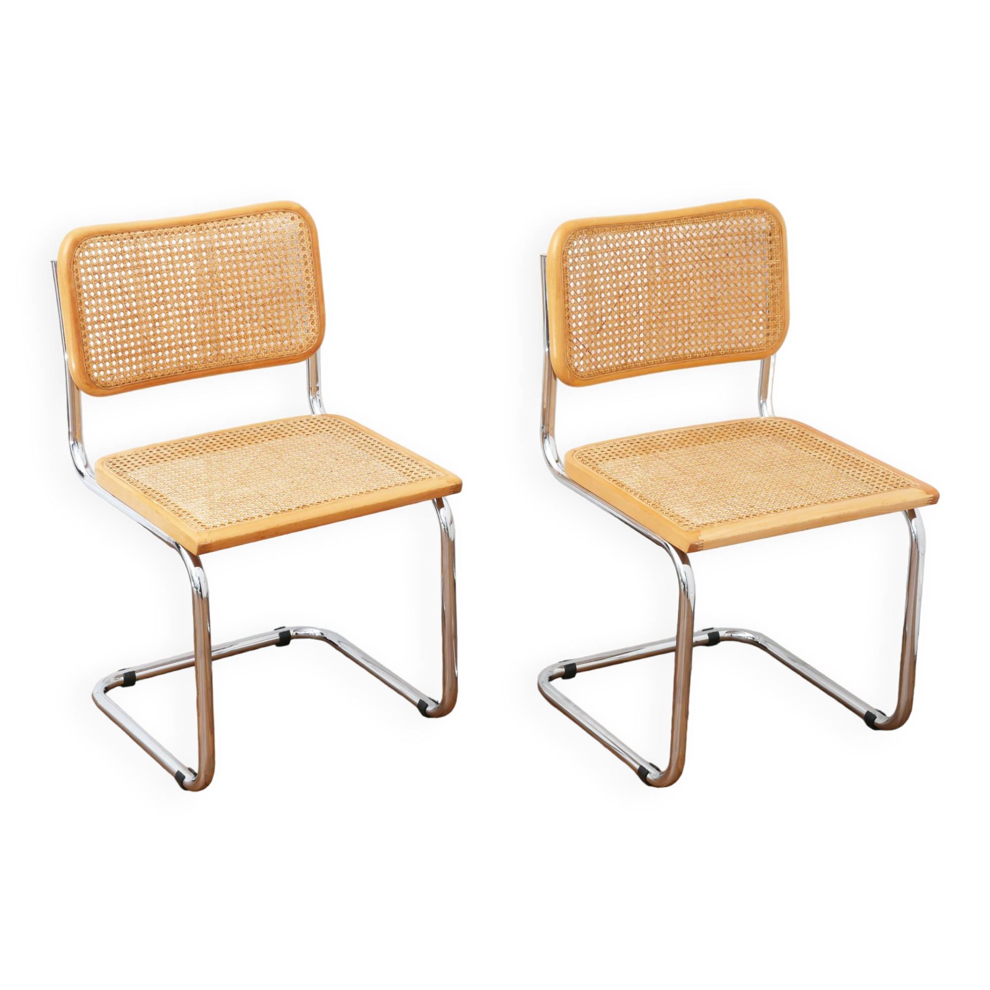 2 chaises Cesca B32 Marcel Breuer - Cannage assises refait