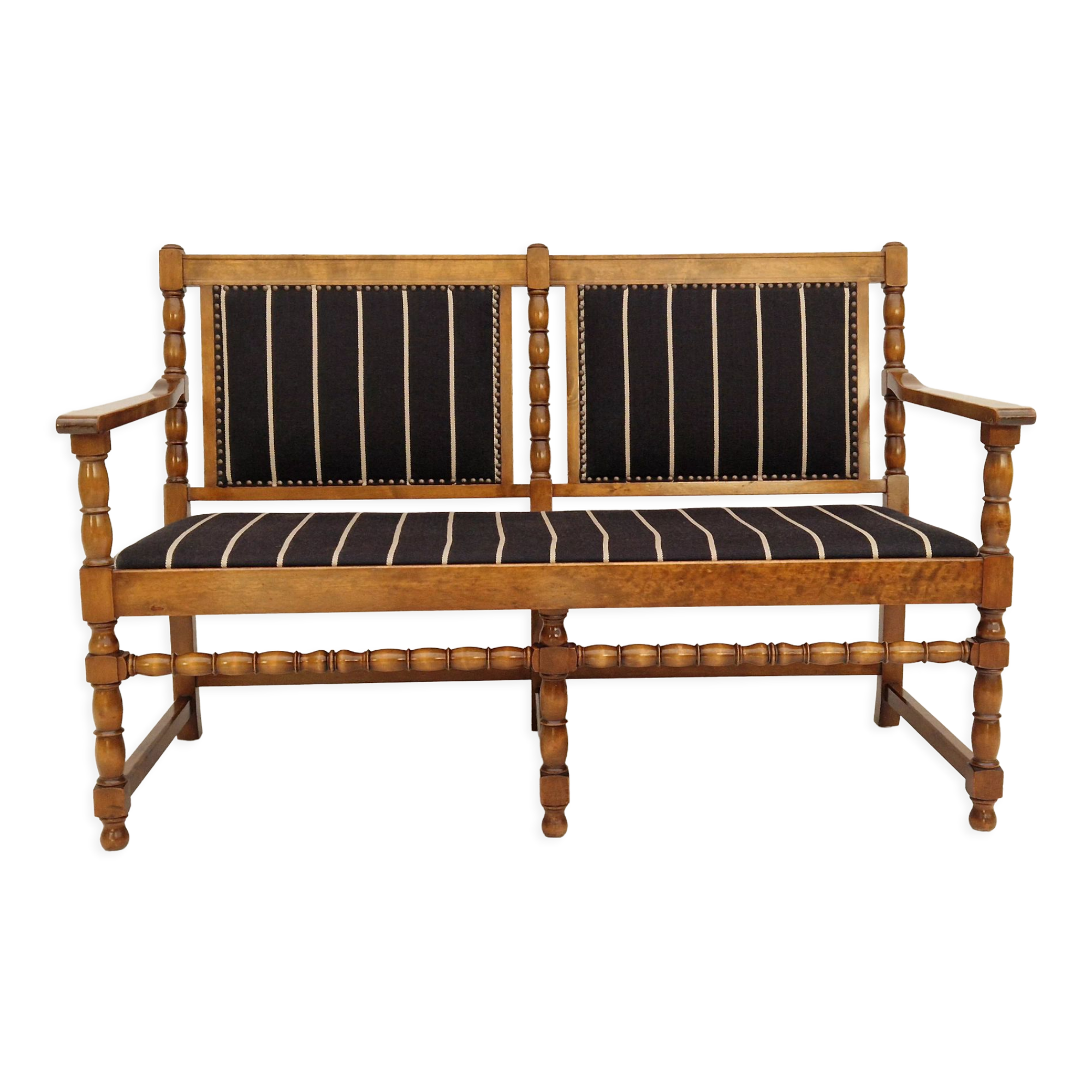 1950s, Scandinavian bench-sofa, ash wood, wool, original condition.