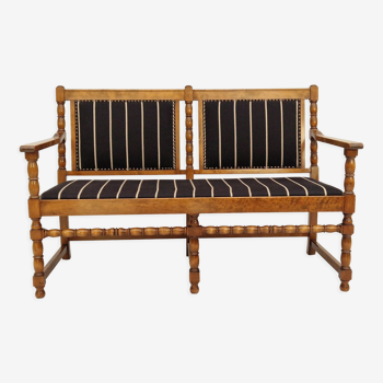 1950s, Scandinavian bench-sofa, ash wood, wool, original condition.