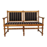 1950s, Scandinavian bench-sofa, ash wood, wool, original condition.