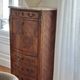 Louis XV style secretary in marquetry and marble