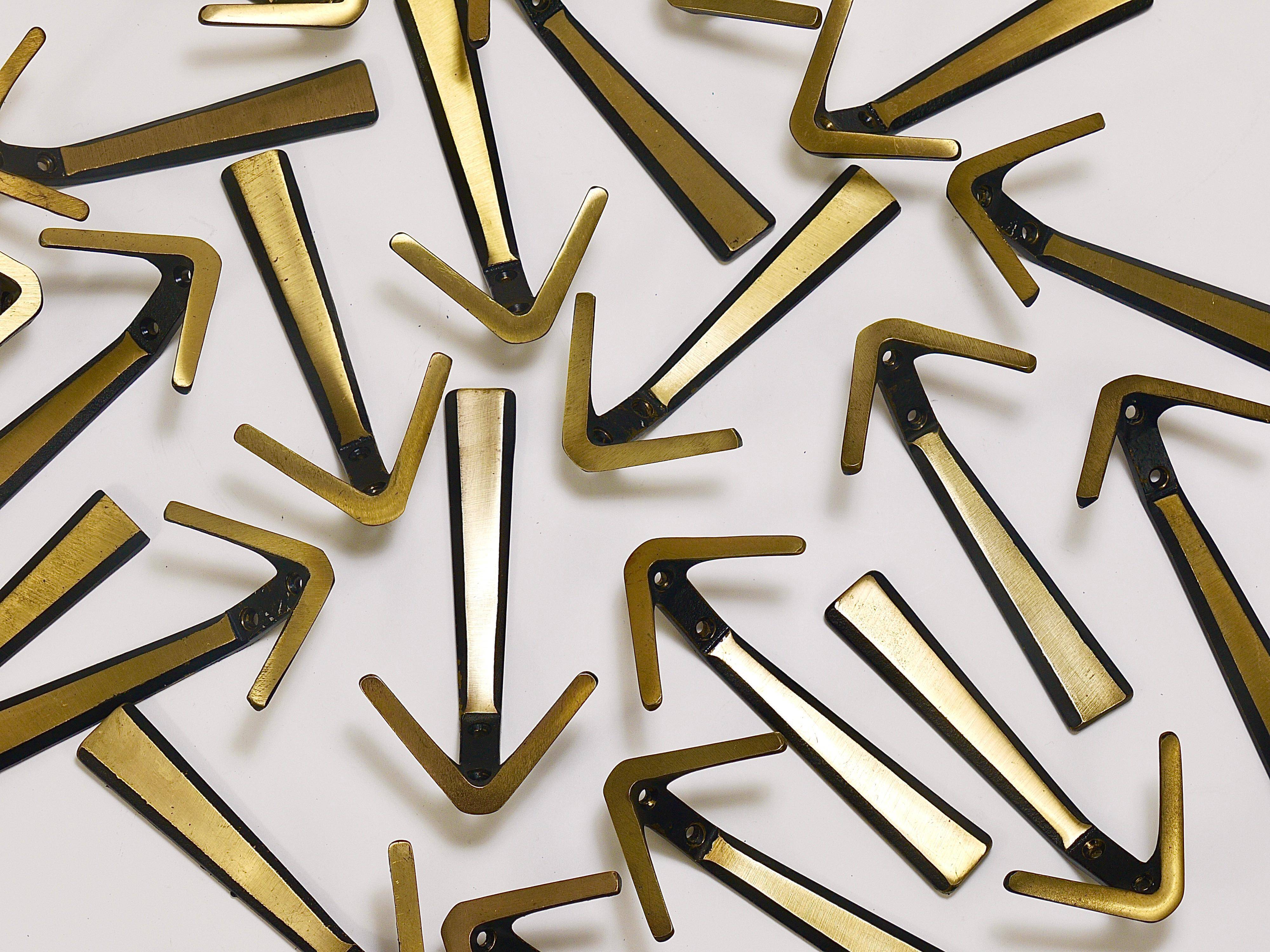 21x Crochet Mural Double in Brass Midcentury by Herta Baller, Vienna, Austria, 1950s