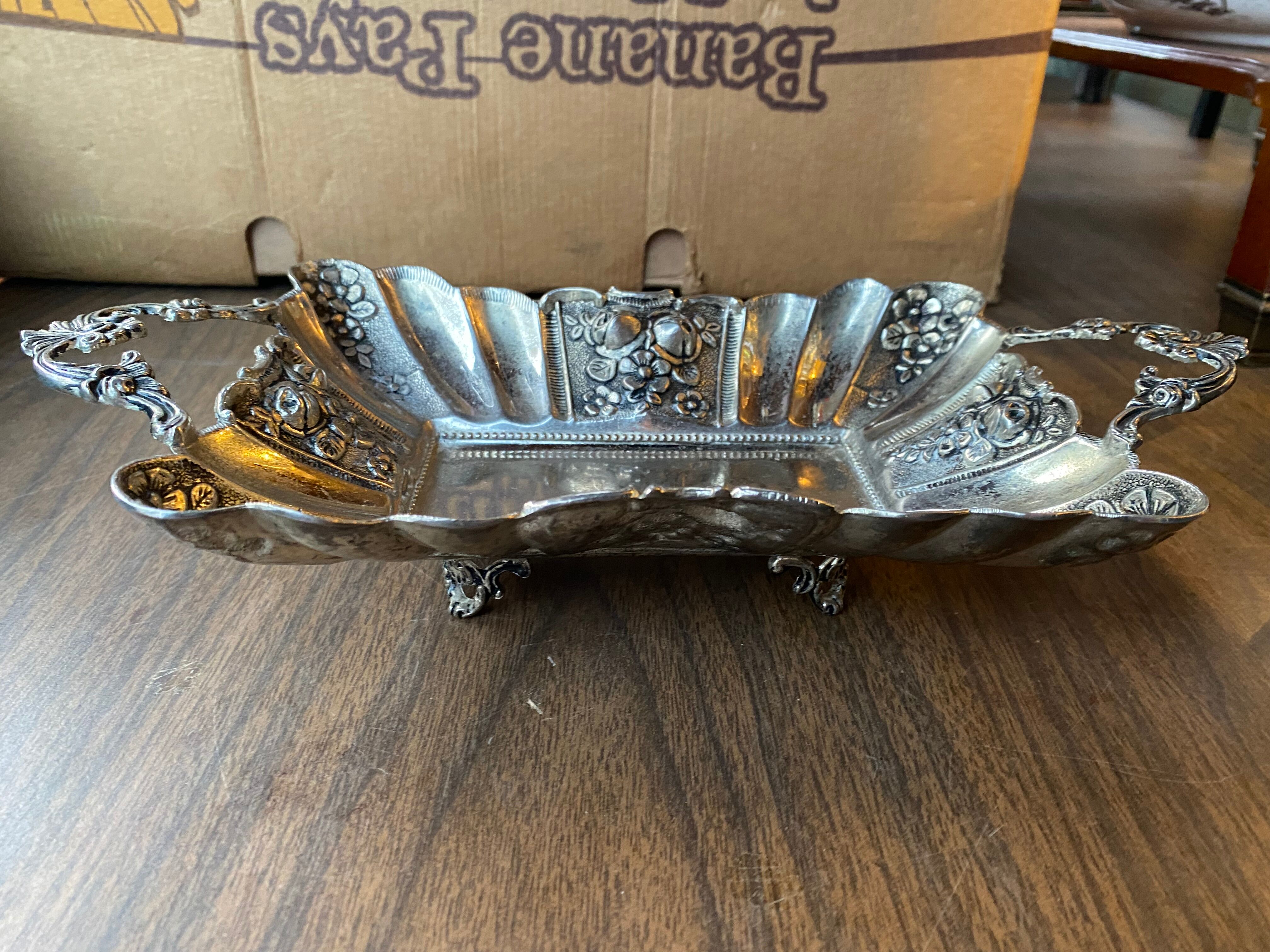 Empty pocket in silver metal