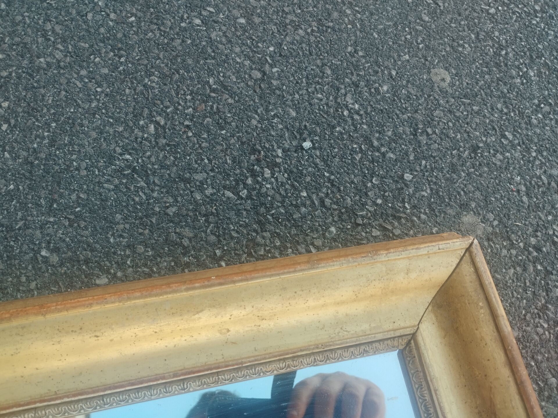 Miroir ancien en stuc doré époque xixeme