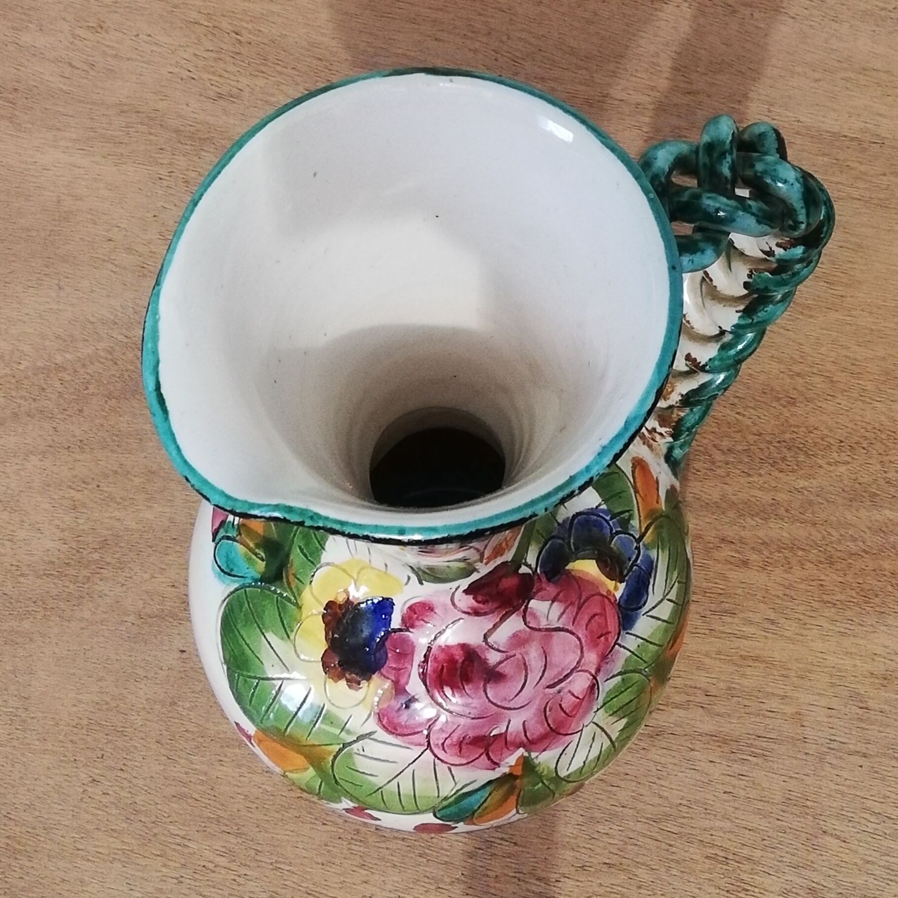 Italian ceramic vase with floral decoration