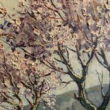 Landscape painting view of the village of Angles Gard Avignon Hurard 1887-1956