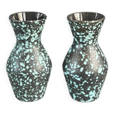 Pair of fat lava vases West Germany - Ref 931