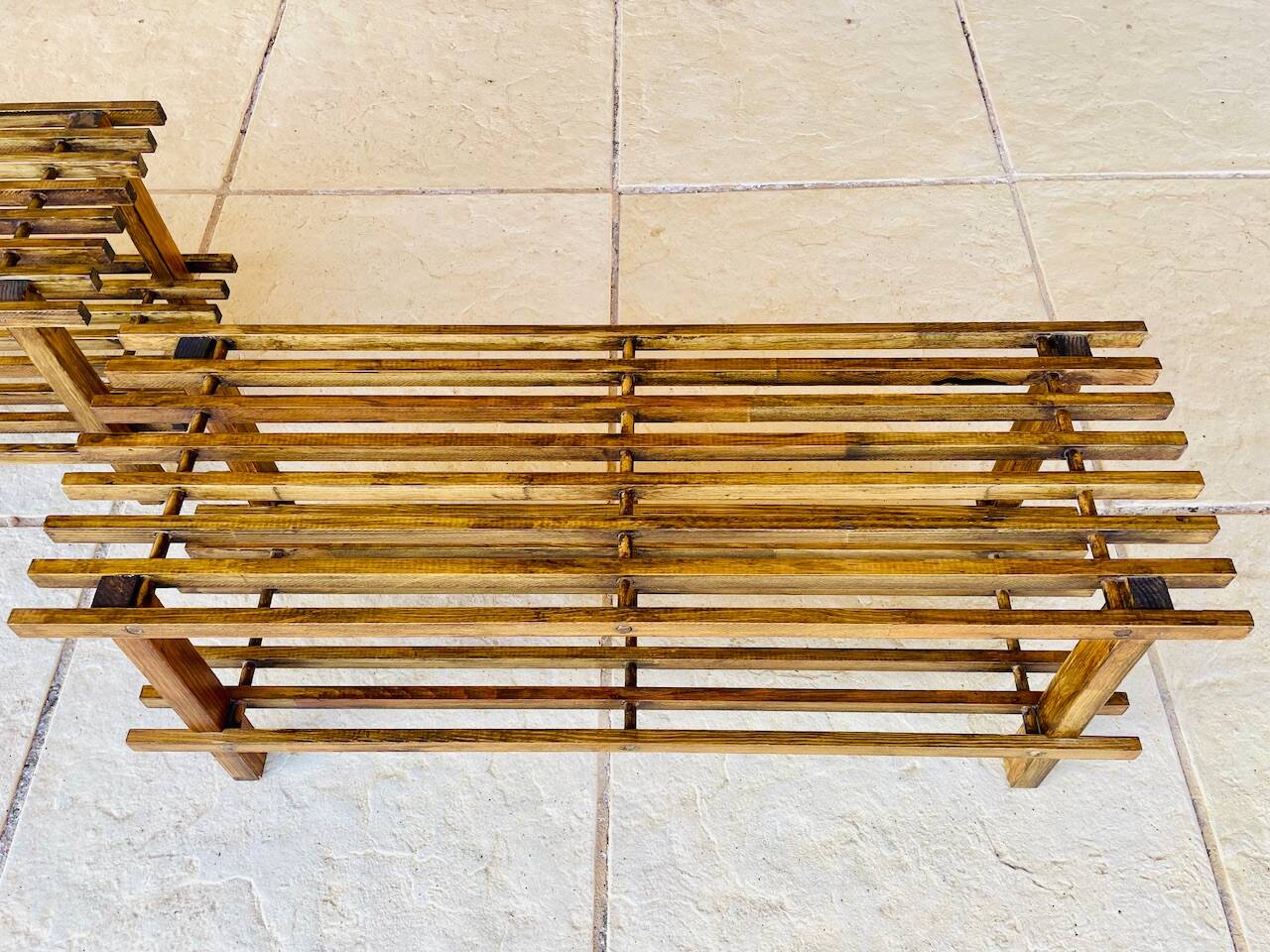 Pair of vintage side tables with 2 shelves