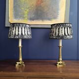 Pair of 19th century bronze candlesticks. Charles X period.