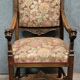 Renaissance style office chair in carved walnut, 19th century