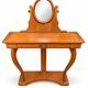 Coiffeuse Console en merisier avec miroir ovale orientable