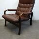 Fauteuil en cuir du milieu du siècle