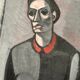 Large Original Swedish Oil on Canvas – "Portrait of Mme S" by Axel Ekelund – Signed – Vintage and Framed – 89 × 67 cm (35" × 26.4")