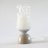 Glass and clay lamp