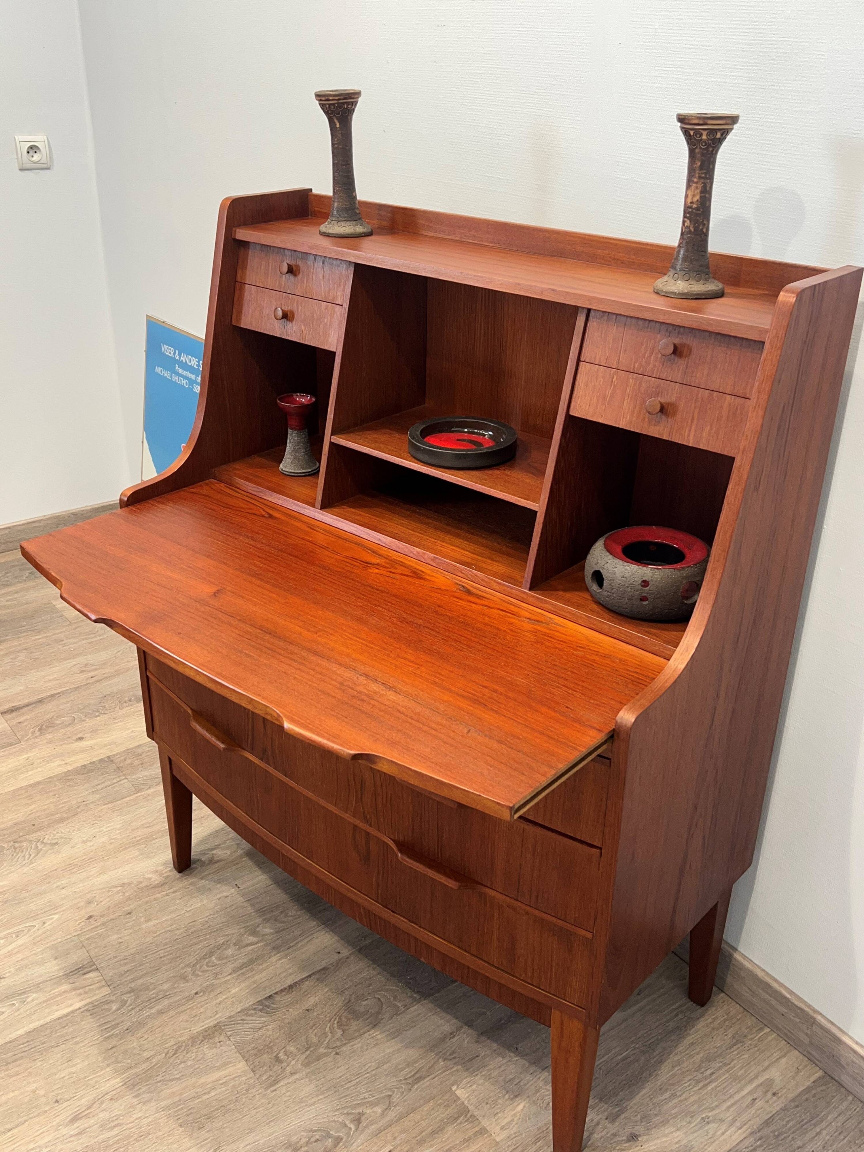 Scandinavian teak secretary from the 1960s, Denmark.