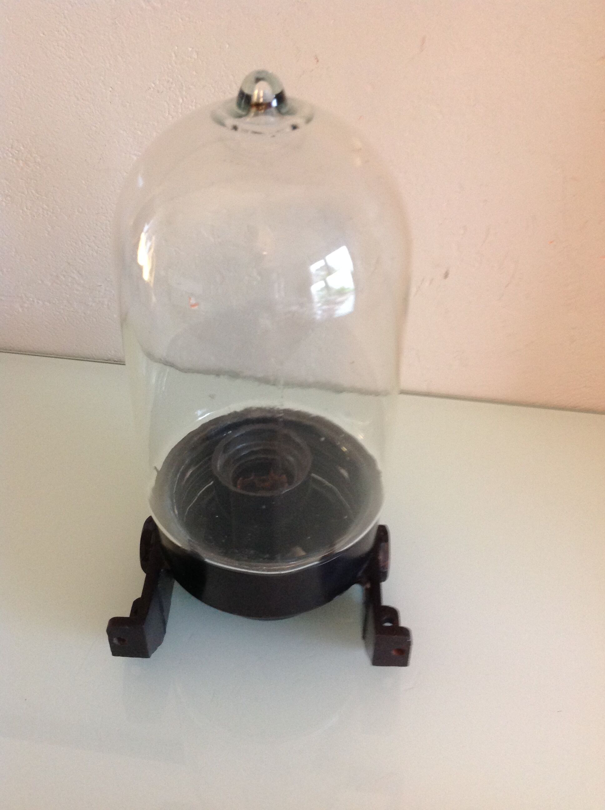 Long porthole wall lamp in glass and bakelite industrial style