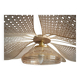 Rattan and English embroidery flower pendant light